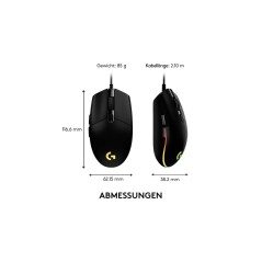 Logitech Gaming Mouse G203 LIGHTSYNC - Optisk, Kabling, Sort - Præcision & Komfort til Gamere!